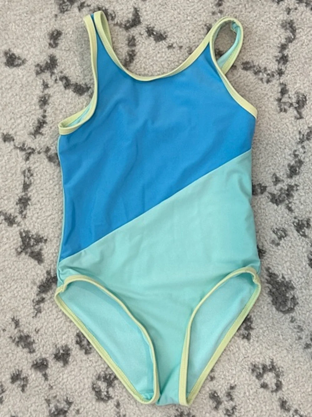 wonder nation Two-Tone Aqua and Lemon Girls Swimsuit